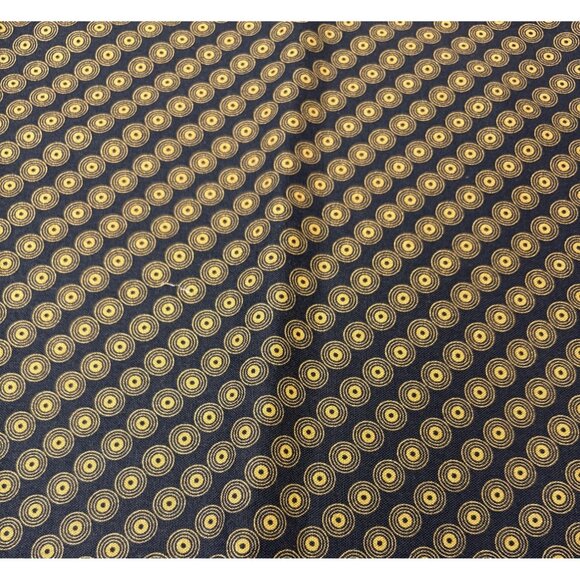 Andover Fabrics 19x44” Black & Gold Cotton Fabric Retro Bullseye Design - Picture 4 of 11